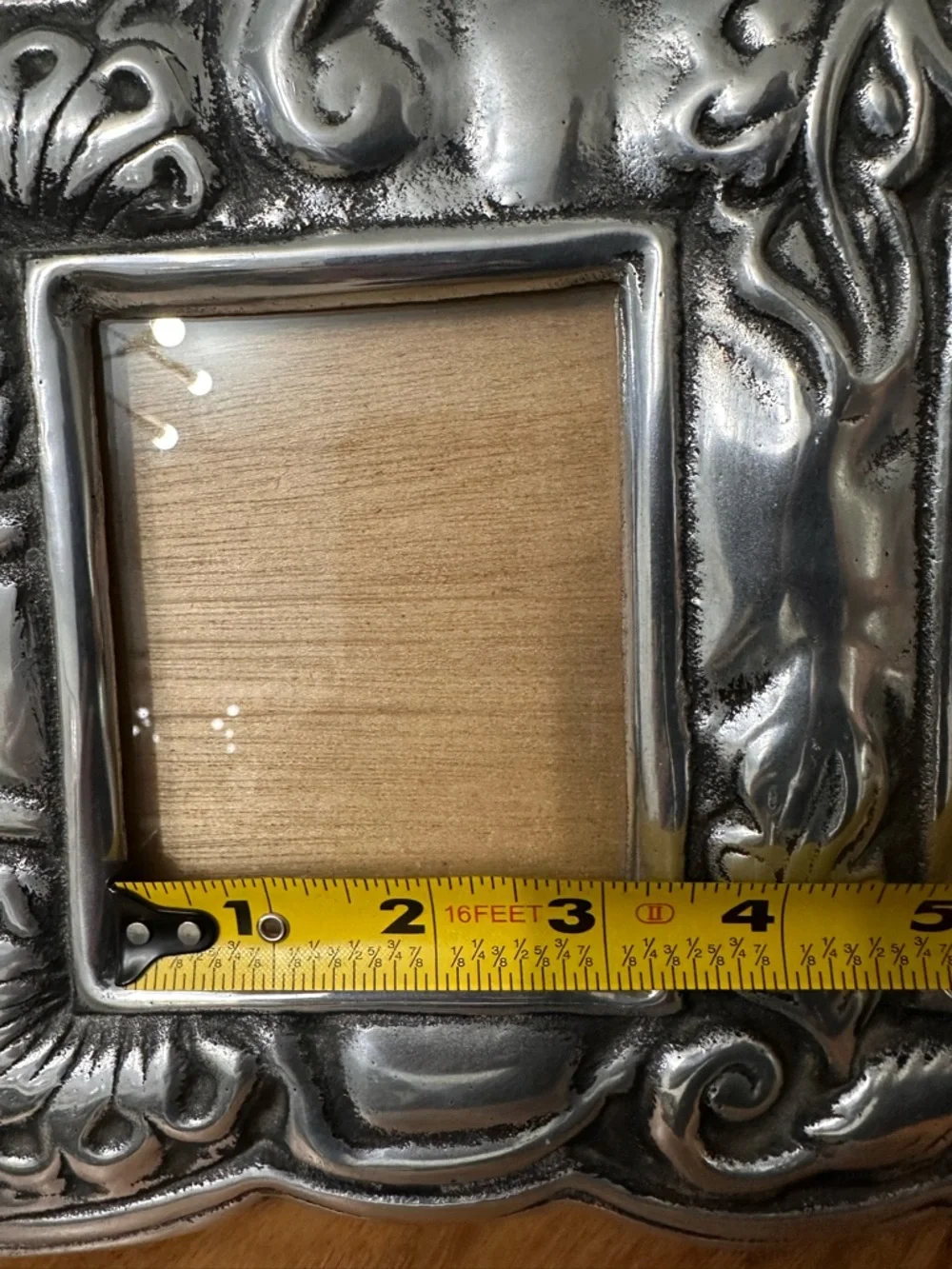 Vintage Artmex Pewter Ornate Triple Picture Frame 18” x 9.5” Heavy Elegant GUC